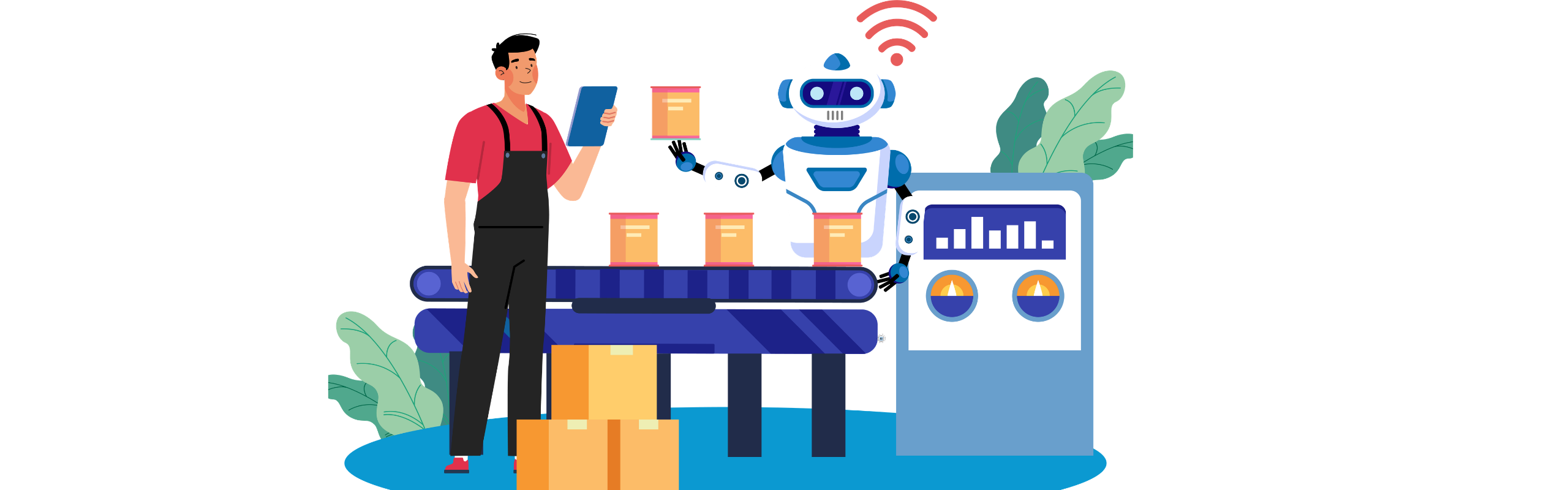 A modern banner image depicting an efficient, clean matrix of automated tasks powered by AI technology.